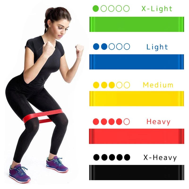 

1PC Unisex Portable Fitness Resistance Bands Workout Rubber Bands Yoga Gym Elastic Gum Strength Pilates Crossfit Sports Tape