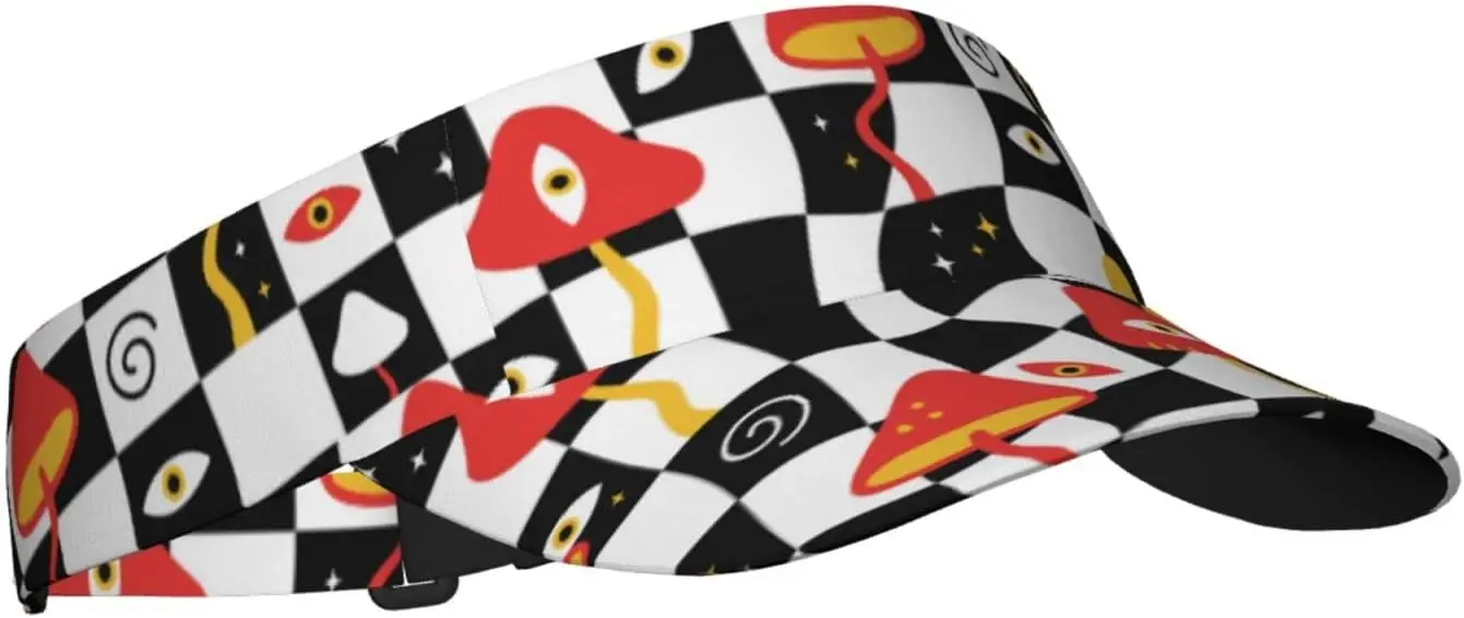 Trippy Mushroom Black White Race Checkered Sunscreen Visor Hats for Women & Men, Sport Empty Top Baseball Sun Cap, Tennis
Trippy Mushroom Black White Race Checkered Sunscreen Visor Hats for Women & Men, Sport Empty Top Baseball Sun Cap, Tennis