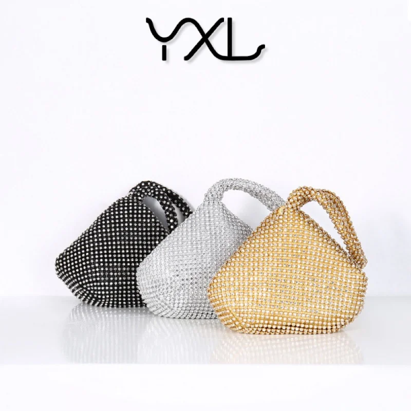 

-Border Fashion Evening Bag-Embedded Handmade Bag Banquet All-Match Evening Bag Mine Clutch Handbag Portable Women'