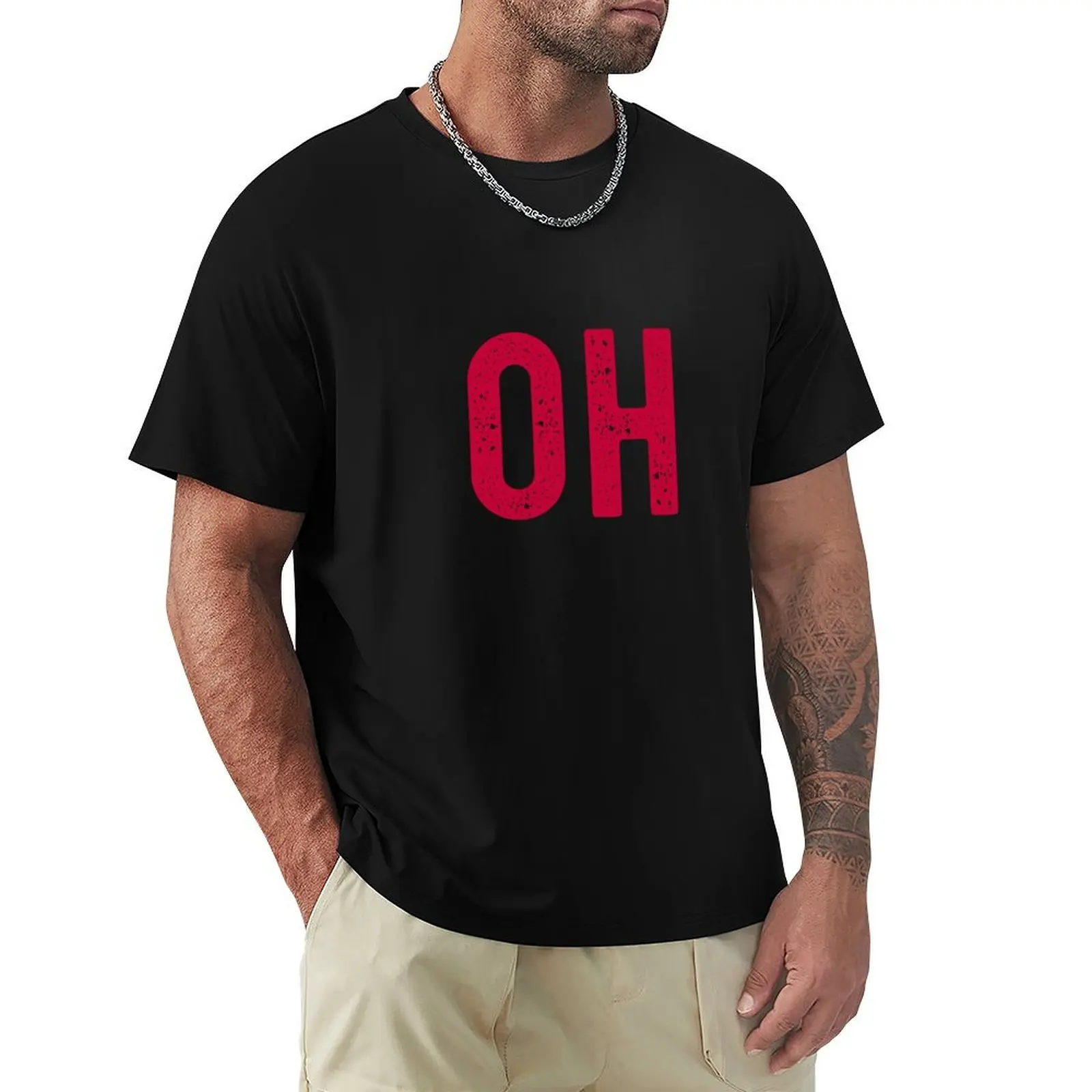 

OH IO Ohio State Sports Matching Couples Outfit T-shirt plain summer clothes tops men t shirt