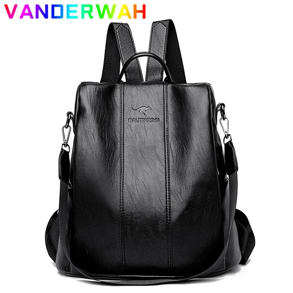 Anti-theft Soft Leather Backpack Women Vintage Shoulder Bag Ladies High Capacity Travel Bagpack hool Bag Girl Mochila Feminina
Anti-theft Soft Leather Backpack Women Vintage Shoulder Bag Ladies High Capacity Travel Bagpack hool Bag Girl Mochila Feminina
