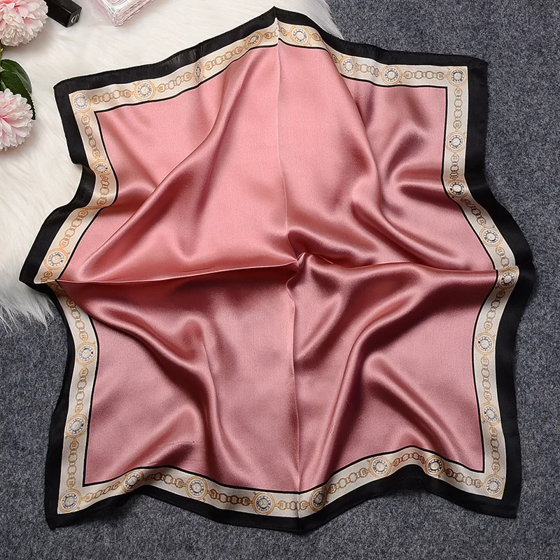 

Elegant Scarfs Female Neckerchief Pure Silk Scarf For Women 53*53cm Square Bandana Simple Classical Style Scarves For Ladies
