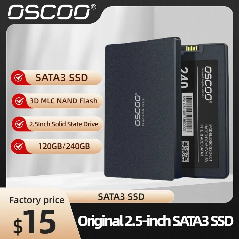 

OSCOO SSD 120GB 240GB SSD SATA SATAIII SSD HDD 2.5'' Hard Disk Internal Solid State Drive For PC