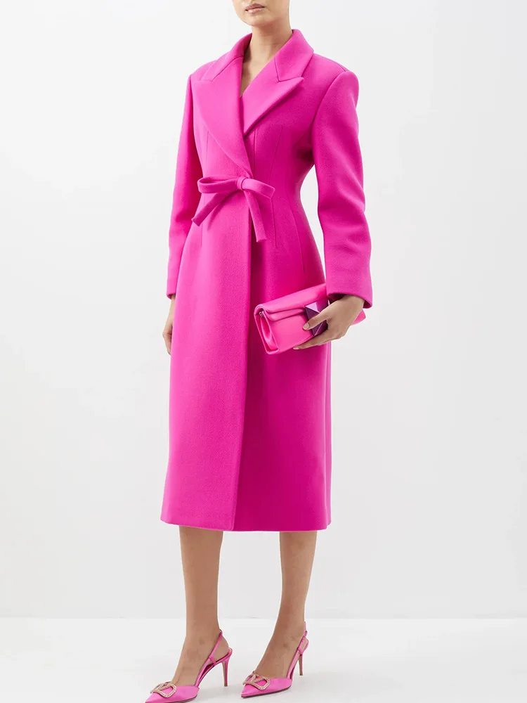 AllinGentle Women's Long Woolen Overcoat Pink Bow Tie Belt Winter Thickness Elegant Coat Lady Wear In Stock
AllinGentle Women's Long Woolen Overcoat Pink Bow Tie Belt Winter Thickness Elegant Coat Lady Wear In Stock