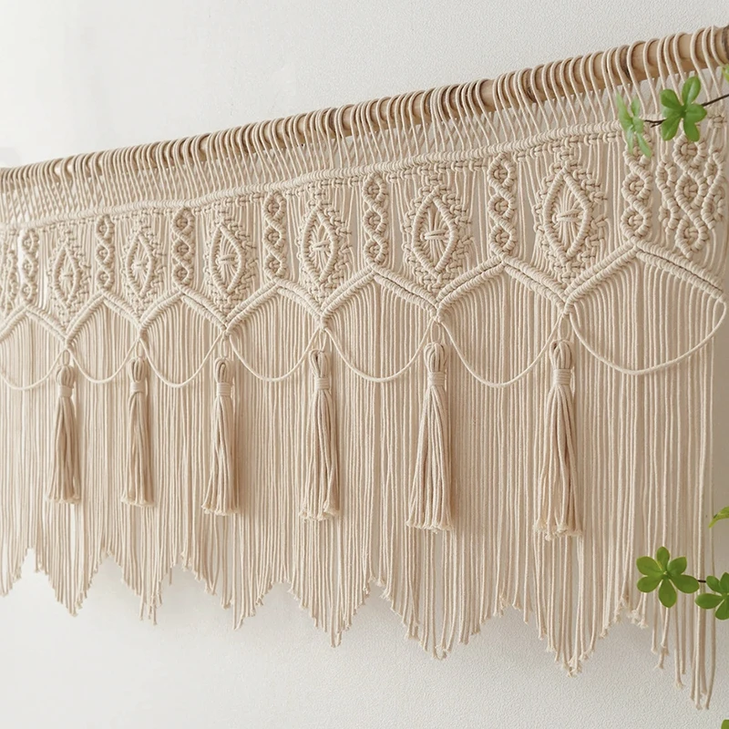 Hand-Woven Cotton Door Curtain Tapestry - Boho Wedding Backdrop 8 Sb010ab4c14964650bb0b6903b58f5a7cH