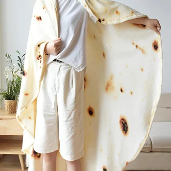 Flannel blanket bannock pancakes India roti prata pizza whimsy food blanket air conditioning carpet nap blanket office