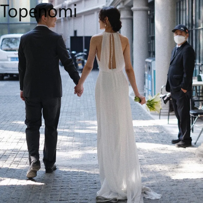 Topenomi Fairy Wedding Party Dress Women French Simple Off Shoulder Backless Waist Tail Bride Evening Gown Elegant Formal Robe
Topenomi Fairy Wedding Party Dress Women French Simple Off Shoulder Backless Waist Tail Bride Evening Gown Elegant Formal Robe