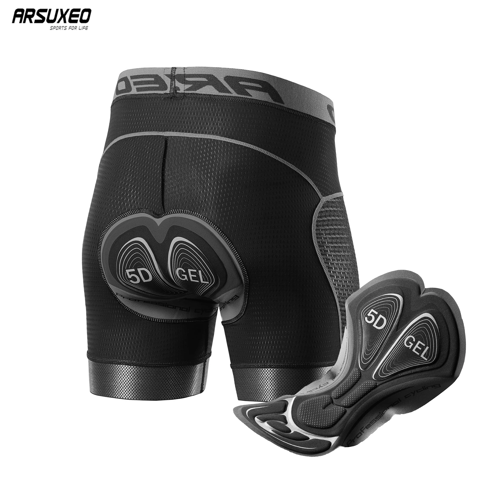 

ARSUXEO Men Cycling Shorts Bicycles Underwear 3D Gel Padded Shockproof Underpants Pro Team Outdoor Sports MTB Bike Tight Pants