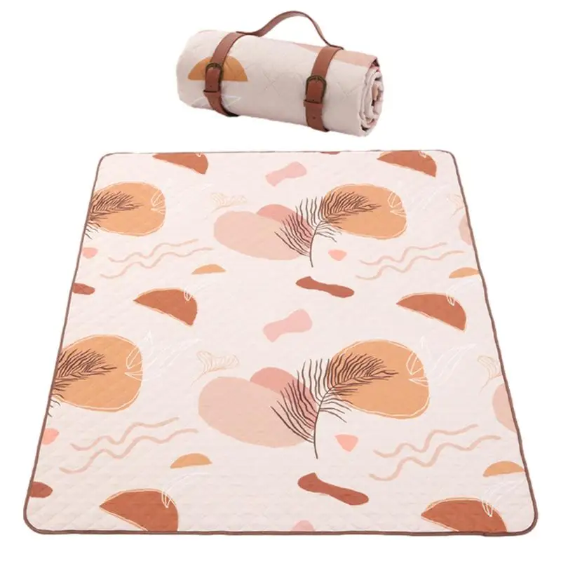 

Extra Large Picnic Blanket 78.7X78.7In Multi-Layer Foldable Park Mat With Carry Strap Outdoor Blanket For Camping Park Beach