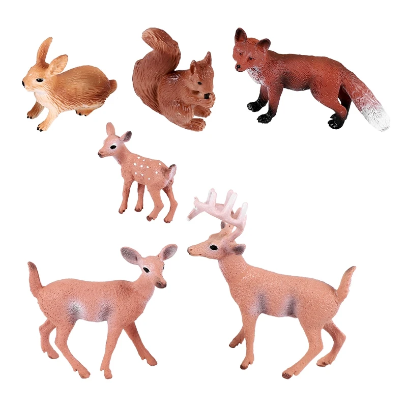 6 Pieces Woodland Animals Figures Forest Creatures Figurines Squirrel Deer Rabbit Family Figurines Miniature Toys
6 Pieces Woodland Animals Figures Forest Creatures Figurines Squirrel Deer Rabbit Family Figurines Miniature Toys
