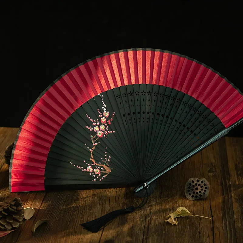 

Chinese Hand Fan Classical Small Bamboo Dance Fans Portable Lady Silk Fan Abanicos Para Boda Abanico De Mano Chinese Fans