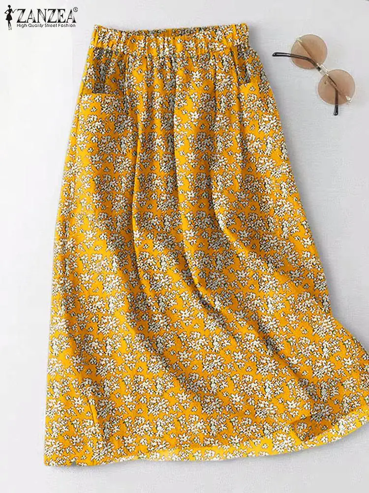 ZANZEA Bohemian Elastic Waist Midi Skirt Women Floral Print Skirts Holiday Vintage Pockets Faldas Summer Elegant A-line Jupes
ZANZEA Bohemian Elastic Waist Midi Skirt Women Floral Print Skirts Holiday Vintage Pockets Faldas Summer Elegant A-line Jupes