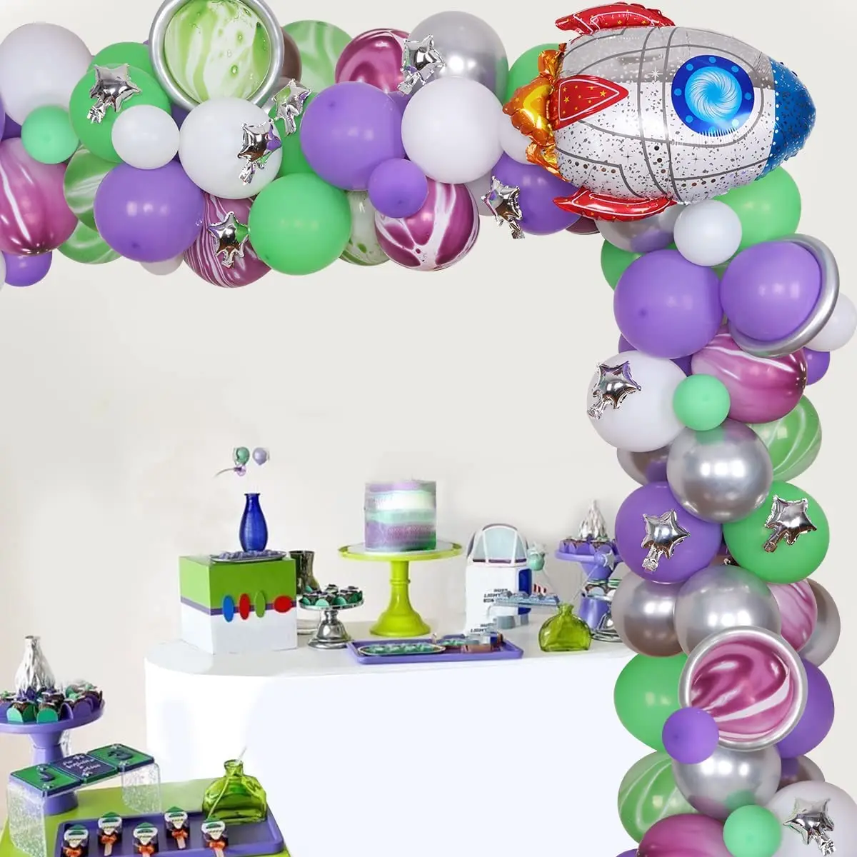 JOYMEMO Space Birthday Decorations Rocket Star Balloon Garland for Boys Toy Themed 1st 2nd 3rd 4th 5th 6th Birthday Party Decor
JOYMEMO Space Birthday Decorations Rocket Star Balloon Garland for Boys Toy Themed 1st 2nd 3rd 4th 5th 6th Birthday Party Decor