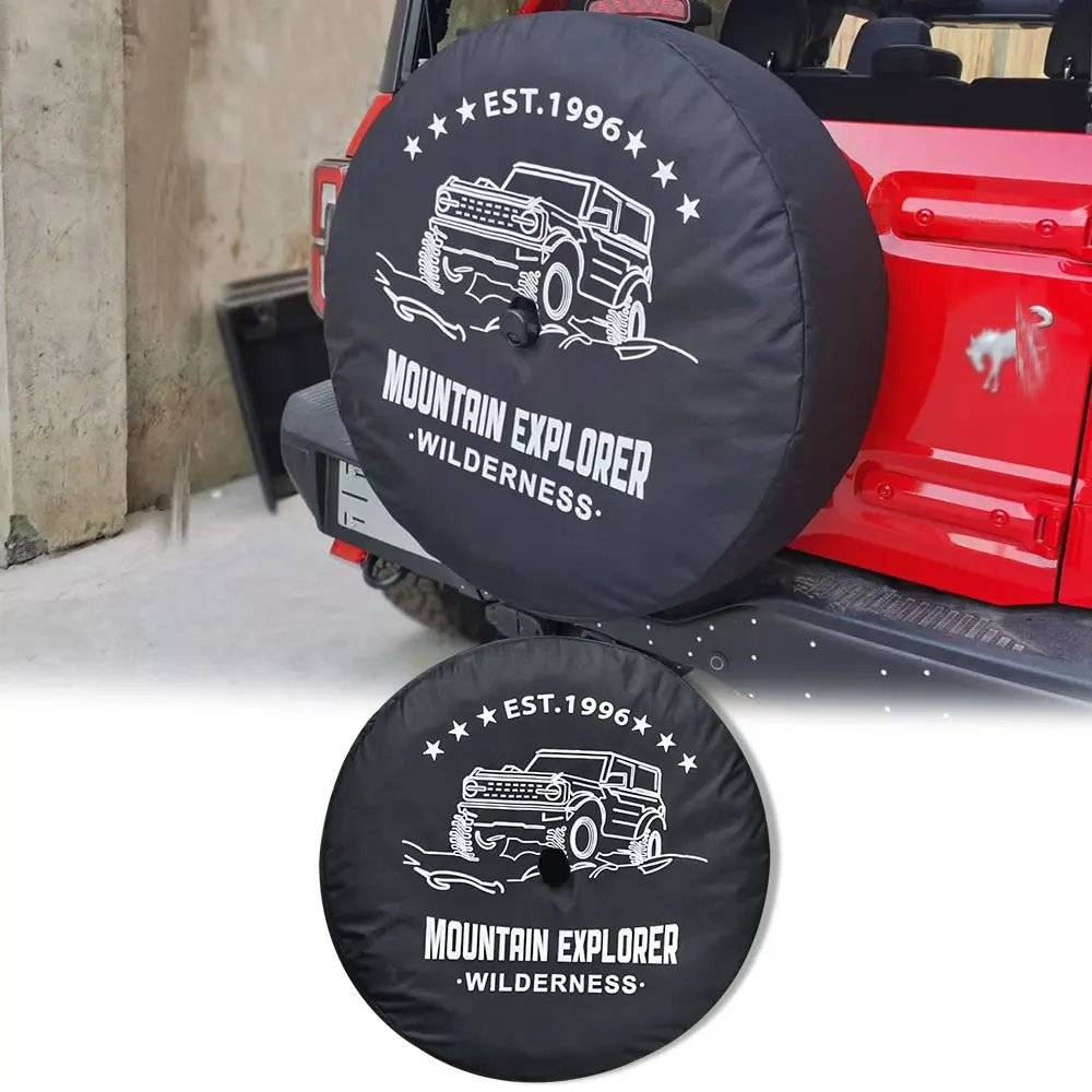 

32 Inches Spare Tire Cover Back Wheel Cover Storage Bag Protector For Ford Bronco 2021 2022 Car Tools Car Exterior Accessories