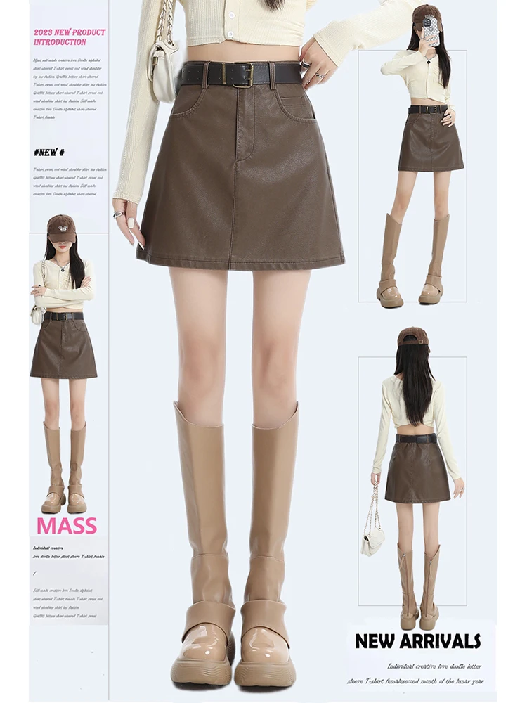Women Vintage Maillard High Waist Mini A-line Skirt Built-in Underpants Korean Fashion Office Lady Gyaru 2000s Aesthetic Tide
Women Vintage Maillard High Waist Mini A-line Skirt Built-in Underpants Korean Fashion Office Lady Gyaru 2000s Aesthetic Tide