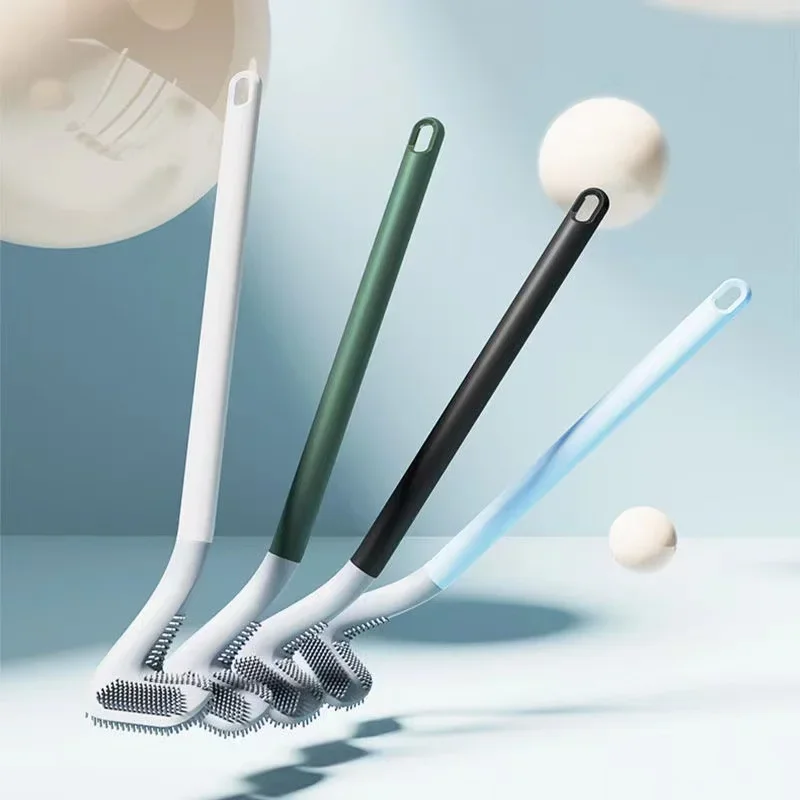 

Creative Golf Shape Toilet Brush Wall Hanging Soft Glue No Dead Ends Long Handle Cleaning Tools For Home Silicone Household