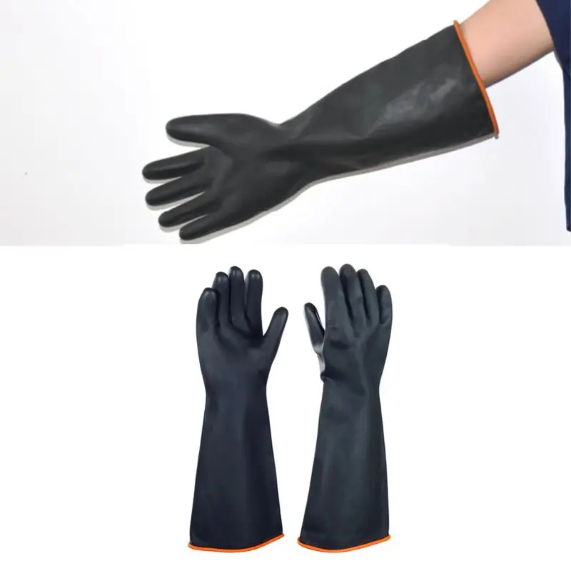 

17.7 Inch Heavy Duty Latex Gloves Safety Work Cleaning Protective Resist Strong