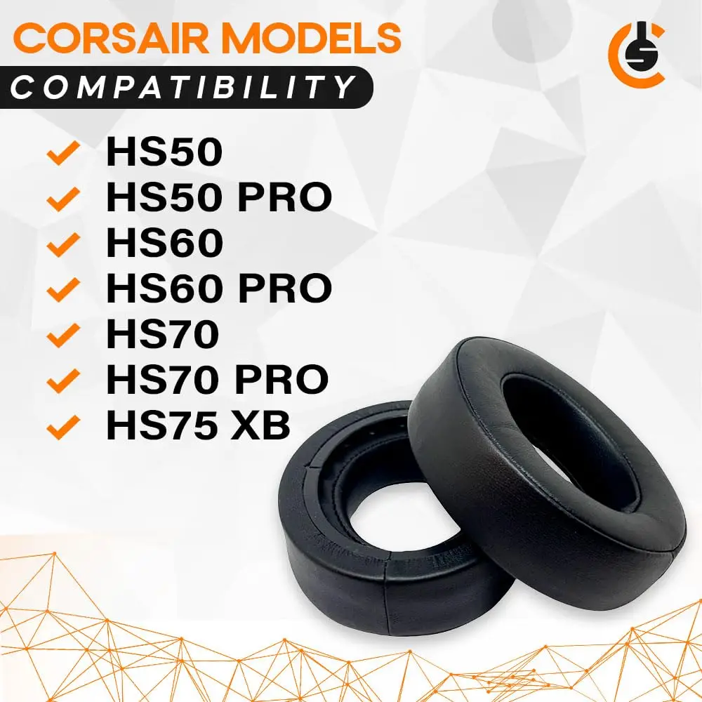 Replacement Ear Pad Cushions for Corsair HS50/PRO HS60/PRO HS70/PRO HS75 XB Gaming Headphones Memory Foam and Protein Leather Replacement Ear Pad Cushions for Corsair HS50/PRO HS60/PRO HS70/PRO HS75 XB Gaming Headphones Memory Foam and Protein Leather