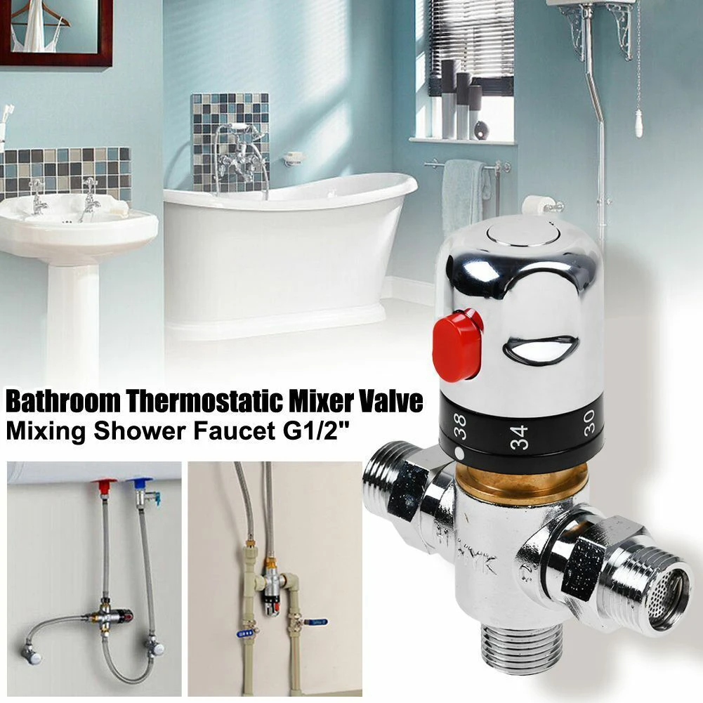 Thermostatic 1/2 Cartridge Tap Control Mixing Water Temperature Control Valve Shower Faucet Valve Bathroom Kitchen Tap Valve
Thermostatic 1/2 Cartridge Tap Control Mixing Water Temperature Control Valve Shower Faucet Valve Bathroom Kitchen Tap Valve