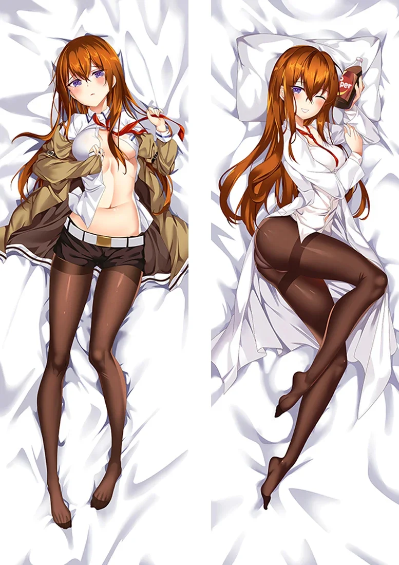 

Steins;Gate Makise Kurisu Dakimakura Waifu 2-Side Print Anime Decor Pillow Cover Hugging Body Pillowcase Cushion Case Otaku