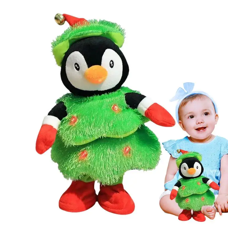 

LED Talking Penguin Light Up Soft Plush Penguin Stuffed Animals, Funny Interactive Toy Animated Dolls Christmas Birthday Gift