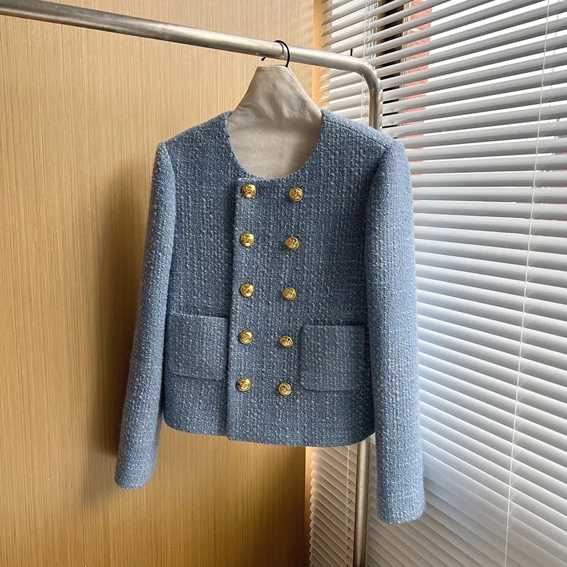 Runway Fall Double Breasted Woolen Tweed Jacket Women's Sweet Luxury Elegant Chic Coats Female Outerwear Casacos Suit Top
Runway Fall Double Breasted Woolen Tweed Jacket Women's Sweet Luxury Elegant Chic Coats Female Outerwear Casacos Suit Top