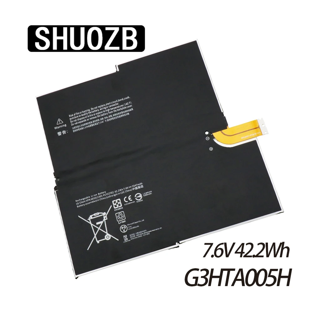 G3HTA005H Laptop Battery For MICROSOFT SURFACE PRO 3 1631 G3HTA009H 1577-9700 MS011301-PLP22T02 7.6V 42.2Wh 5547mAh Free Tools
G3HTA005H Laptop Battery For MICROSOFT SURFACE PRO 3 1631 G3HTA009H 1577-9700 MS011301-PLP22T02 7.6V 42.2Wh 5547mAh Free Tools