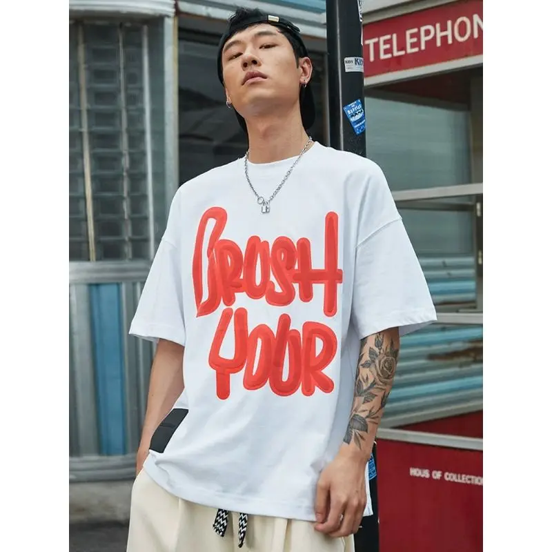 Korean summer letter street round neck short-sleeved T-shirt for men and women oversize print retro versatile couple niche tops
Korean summer letter street round neck short-sleeved T-shirt for men and women oversize print retro versatile couple niche tops