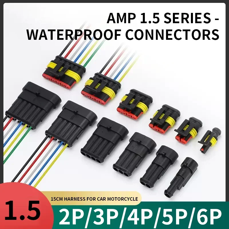 1P 2P 3P 4P 5P 6Pins Way AMP 1.5 Super seal Waterproof Electrical automotive with Wire Connector Plug for car Motorcycle
1P 2P 3P 4P 5P 6Pins Way AMP 1.5 Super seal Waterproof Electrical automotive with Wire Connector Plug for car Motorcycle