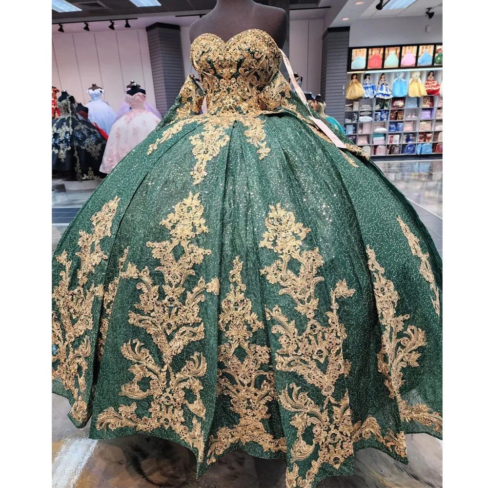 Green Quinceanera Dresses 2023 Detached Long Sleeves Ball Gown Princess Vestido De 15 Anos Sweet 16 
Green Quinceanera Dresses 2023 Detached Long Sleeves Ball Gown Princess Vestido De 15 Anos Sweet 16