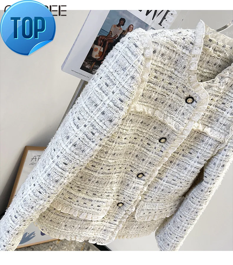 2023 Luxury Brand Designers Clothing Autumn Winter Korean White Tweed Jackets for Women Vintage Short Wool Coats Female
2023 Luxury Brand Designers Clothing Autumn Winter Korean White Tweed Jackets for Women Vintage Short Wool Coats Female