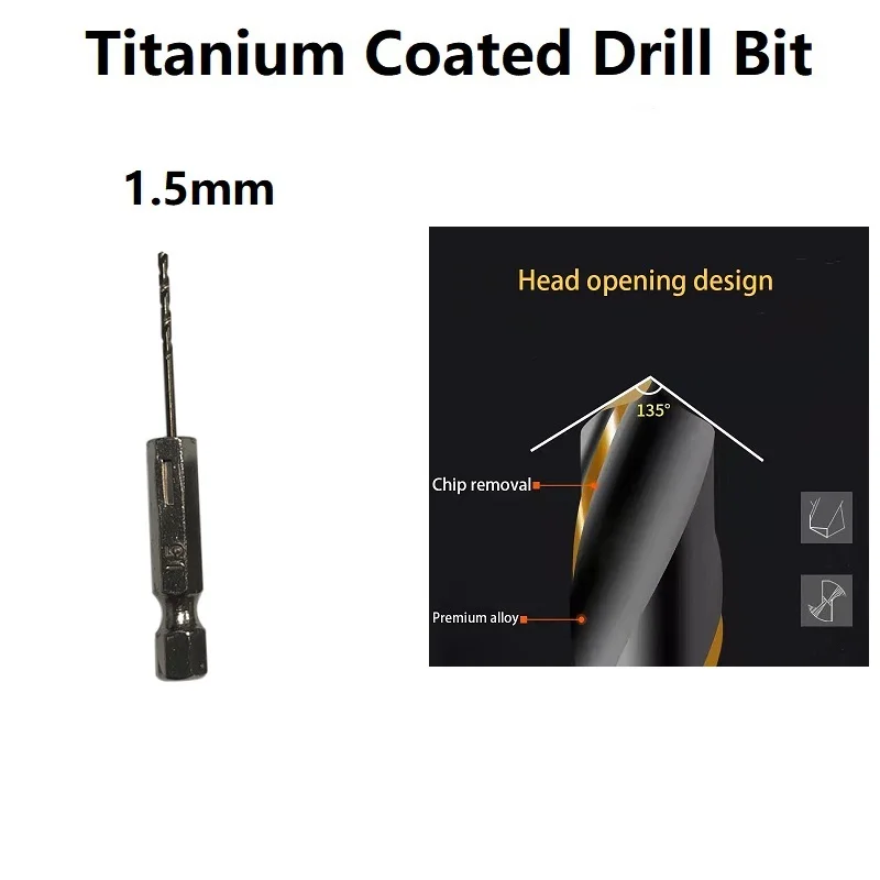 HSS Drill Bit Adapter Part Titanium Coated 1/4 Hex Shank 6.35mm Shank High Speed Steel Longer Life Replacement
HSS Drill Bit Adapter Part Titanium Coated 1/4 Hex Shank 6.35mm Shank High Speed Steel Longer Life Replacement