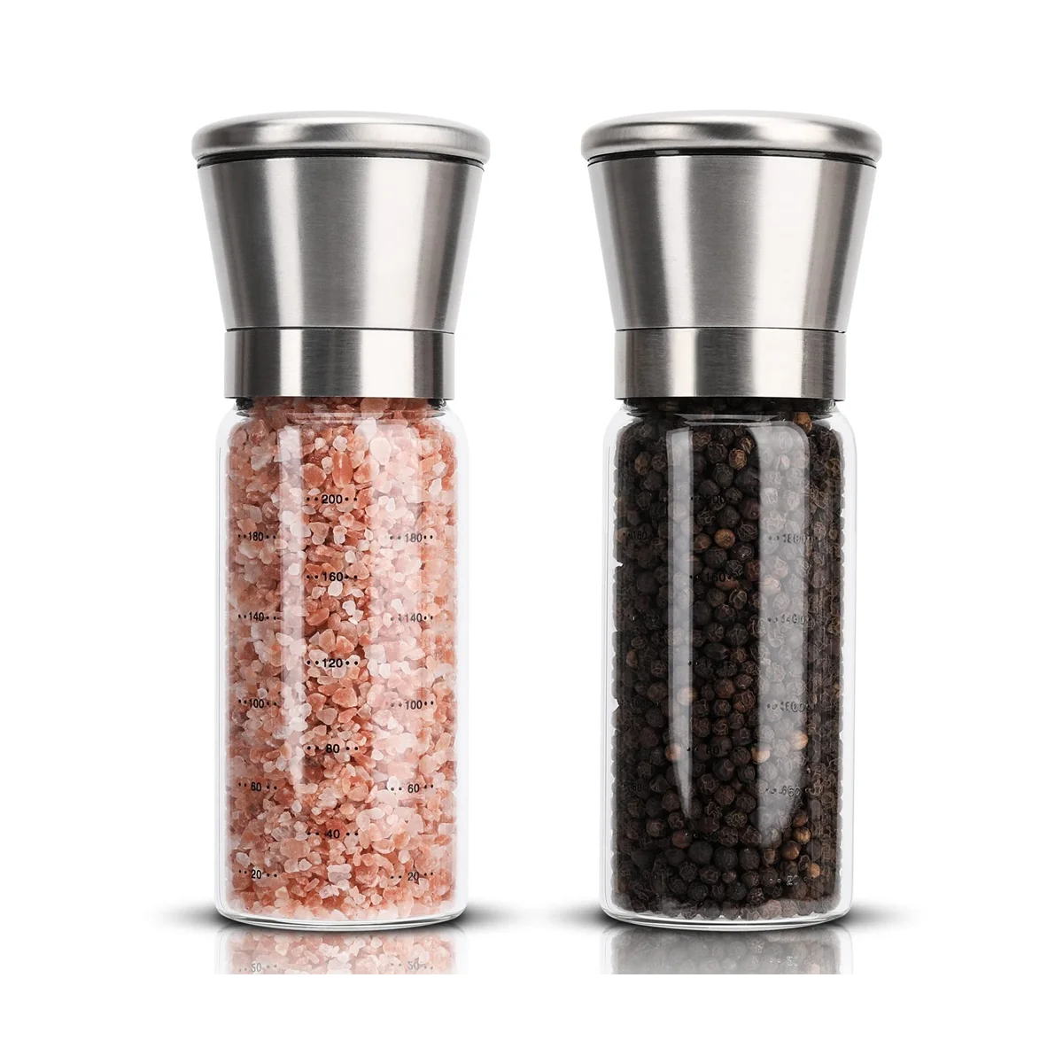 Salt and Pepper Grinder, Stainless Steel Pepper Grinder, Salt and Pepper Shakers, Refillable Pepper Mill
Salt and Pepper Grinder, Stainless Steel Pepper Grinder, Salt and Pepper Shakers, Refillable Pepper Mill