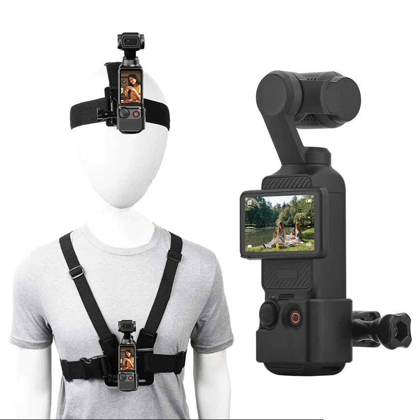 

Head Strap Chest Strap Mount With Adapter For DJI Pocket 3 Insta360 Ace Pro GoPro 12 11 DJI Osmo Action 4 3 Camera Accessories