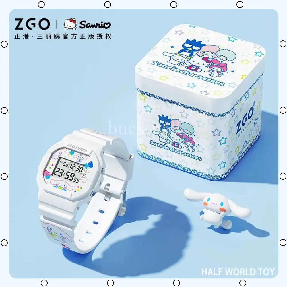 

Original ZGO Sanrio Watch Joint Anime Cinnamoroll Hello Kitty Simple Waterproof Luminous Square Electronic Watch Boy Girl Gifts