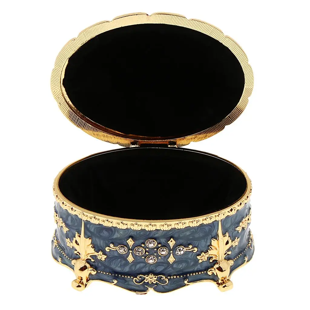 Овальная металлическая винтажная шкатулка для ювелирных изделий, Подарочная коробка для хранения серег, колец 
Овальная металлическая винтажная шкатулка для ювелирных изделий, Подарочная коробка для хранения серег, колец