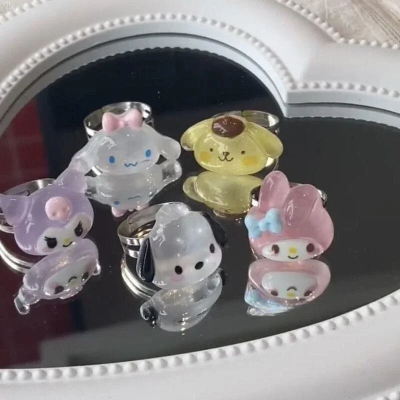 Sanrio Anime Figure Kuromi Hello Kitty Melody Rings Kawaii Cartoon Ring Adjustable Accessories Girl's Heart Toys Christmas Gifts
Sanrio Anime Figure Kuromi Hello Kitty Melody Rings Kawaii Cartoon Ring Adjustable Accessories Girl's Heart Toys Christmas Gifts