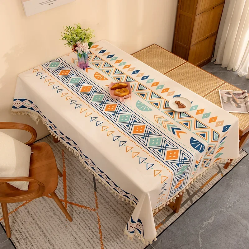 Vintage cotton and linen tablecloth, linen waterproof, oil resistant, and washable coffee table
Vintage cotton and linen tablecloth, linen waterproof, oil resistant, and washable coffee table
