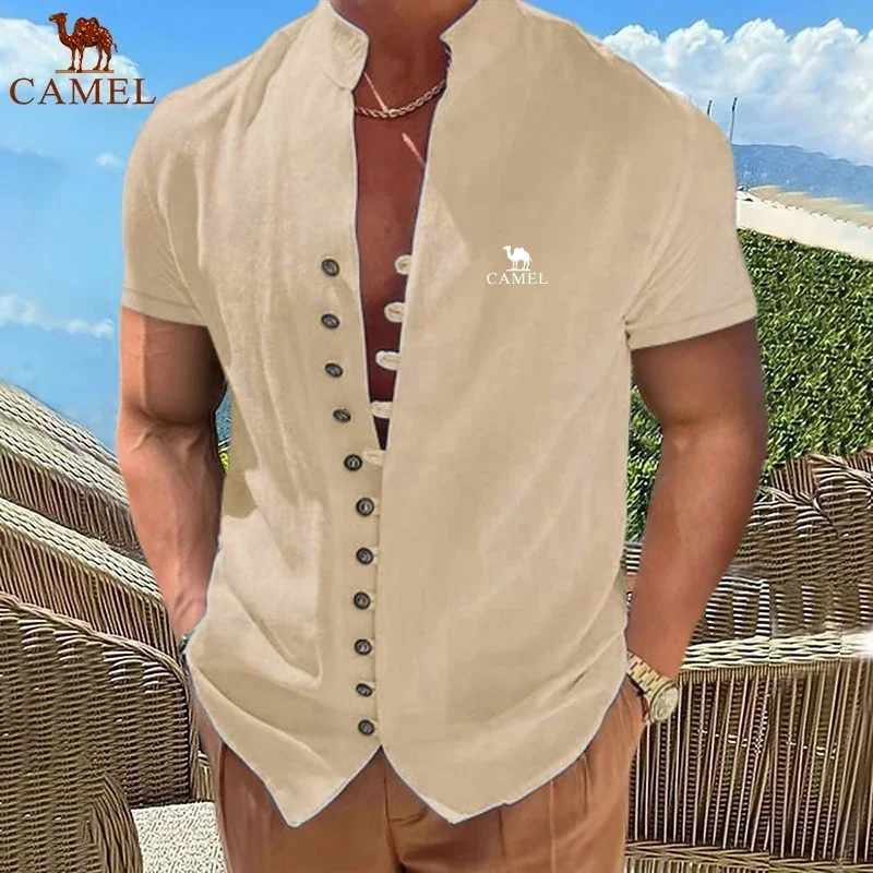2024 Embroidered CAMEL High-quality Men's Summer Short Sleeved 100% Cotton Linen Shirt Business Casual Loose Fitting Shirts
2024 Embroidered CAMEL High-quality Men's Summer Short Sleeved 100% Cotton Linen Shirt Business Casual Loose Fitting Shirts