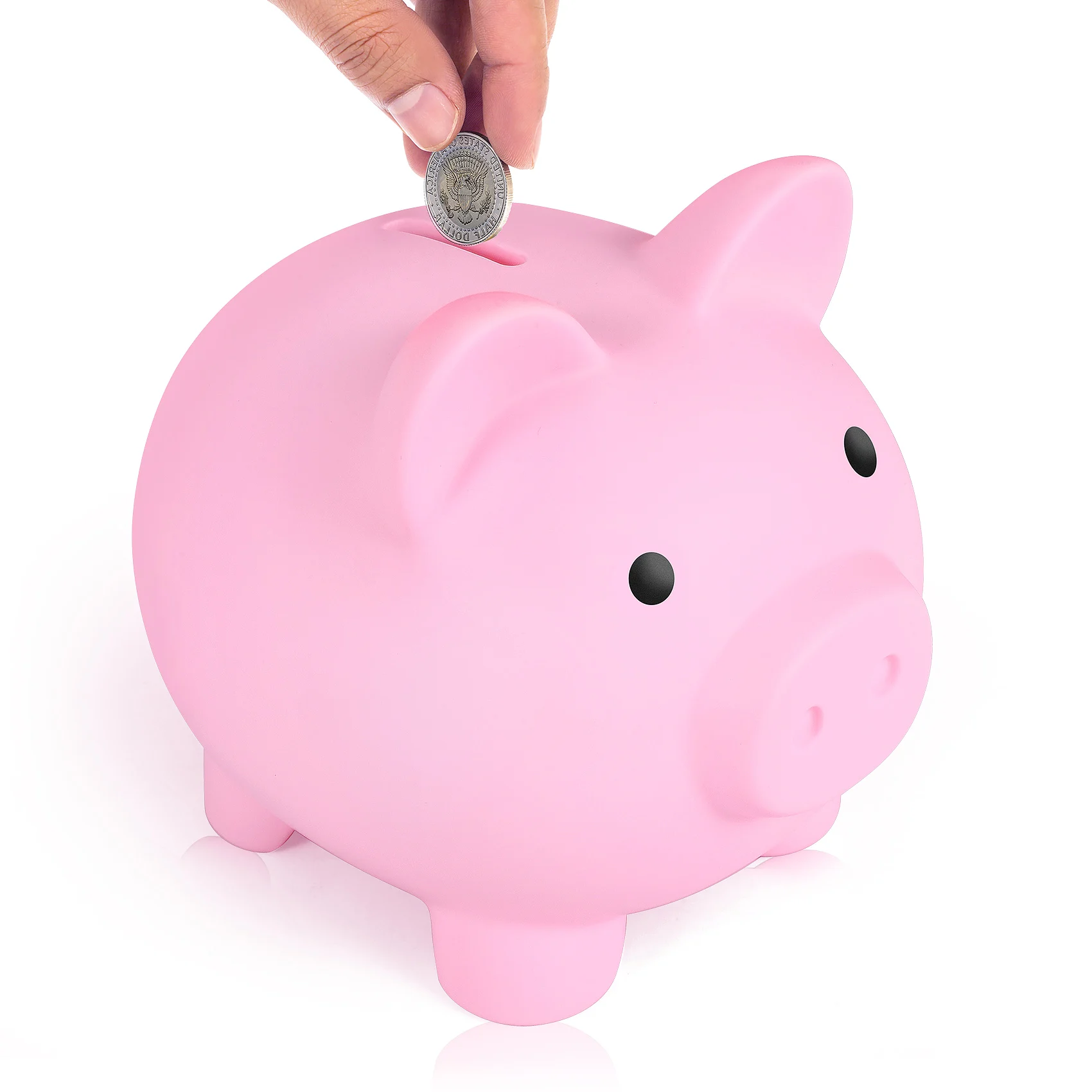 Большая копилка, небьющаяся пластиковая Копилка, копилка для монет для девочек и мальчиков, практичные подарки на день рождения (розовый)