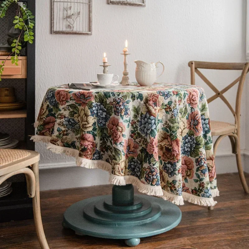 1 PC Table Cover Large Round Jacquard Tablecloth with White Tassels Thick Dustproof Dining Outdoor Party Mother's Day Decoration
1 PC Table Cover Large Round Jacquard Tablecloth with White Tassels Thick Dustproof Dining Outdoor Party Mother's Day Decoration