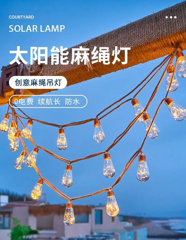 Solar Powered Garden String Lights - 16 LED Bulbs 1 Sb03b6687d06840968916b3fb0233bb86d
