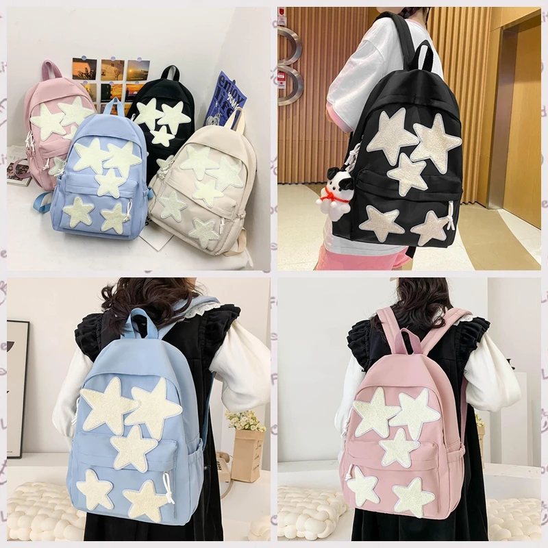 Korean Fashion Five-Pointed Star Printed Backpack Large Capacity Laptop Backpacks For Women Y2K Cute Casual School Backpack
Korean Fashion Five-Pointed Star Printed Backpack Large Capacity Laptop Backpacks For Women Y2K Cute Casual School Backpack