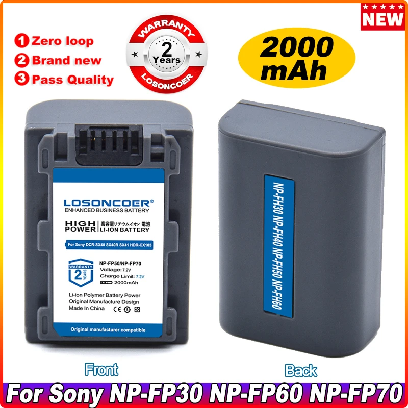 LOSONCOER NP-FP50 NP-FP30 NP-FP51 NP-FP60 NP-FP70 NP-FP71 NP-FP90 NP-FP91 For Sony DCR-SX40 SX40R SX41 HDR-CX105
LOSONCOER NP-FP50 NP-FP30 NP-FP51 NP-FP60 NP-FP70 NP-FP71 NP-FP90 NP-FP91 For Sony DCR-SX40 SX40R SX41 HDR-CX105