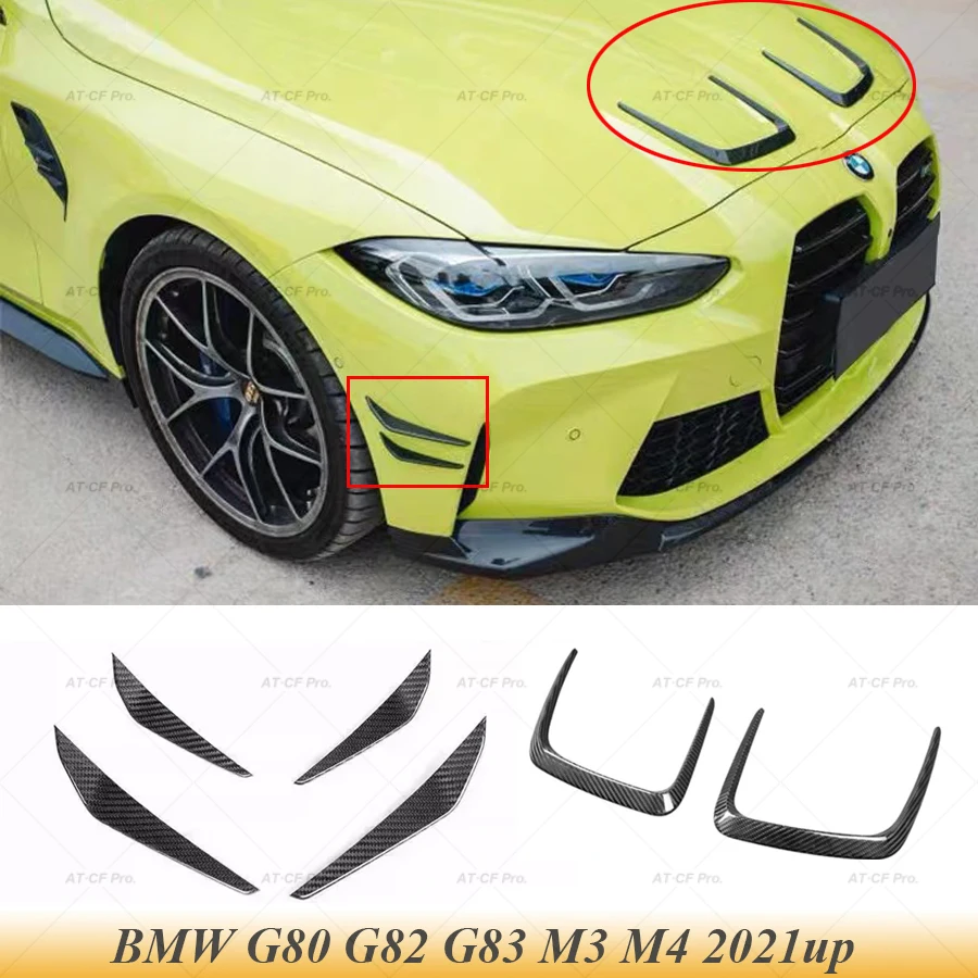 Carbon Fiber Front Engine Hood Fins anards Splitters Front Bumper Fins Canards Splitter for BMW G80 G82 G83 M3 M4 2021+
Carbon Fiber Front Engine Hood Fins anards Splitters Front Bumper Fins Canards Splitter for BMW G80 G82 G83 M3 M4 2021+