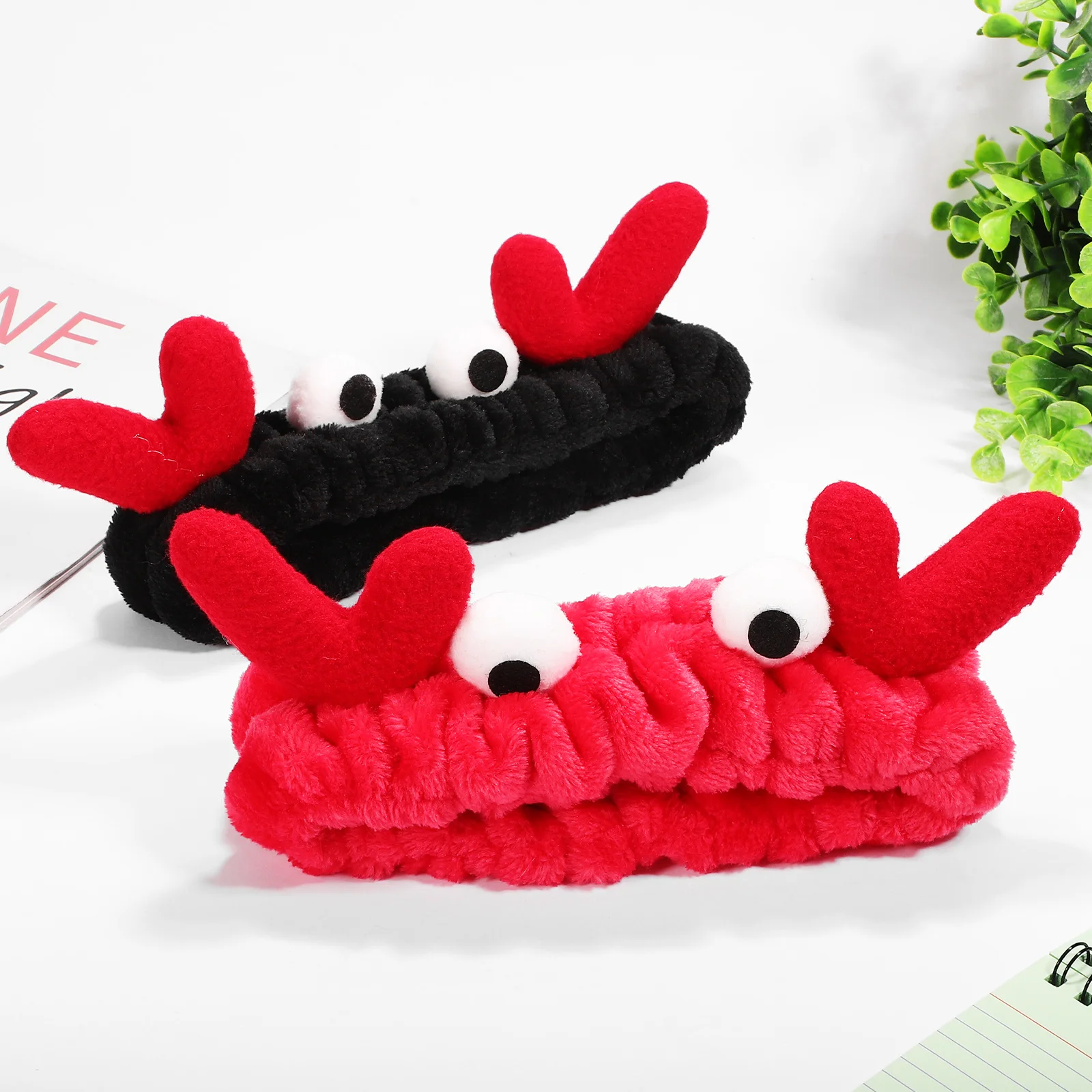 

2 Pcs Antler Headband Outfits Animal Spa Face Wash for Women Antlers Skincare Headbands Coral Fleece Women's Hairbands