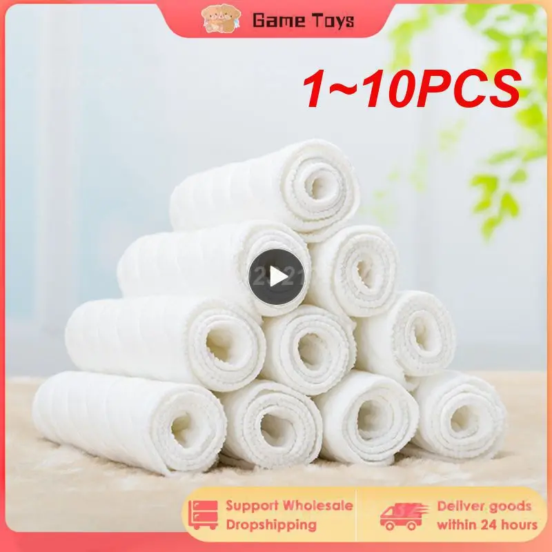 

1~10PCS Lot Baby Cloth Diaper Inserts Nappy Liners Reusable Cotton Nappies for Newborn Infant Toddler Washable Boy Girl Diapers