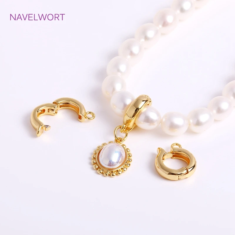 

Trendy 18K Gold Plated Hinged Necklace Enhancer For DIY Necklace Making Supplies Brass Pendant Bail Jewelry Materials Wholesale