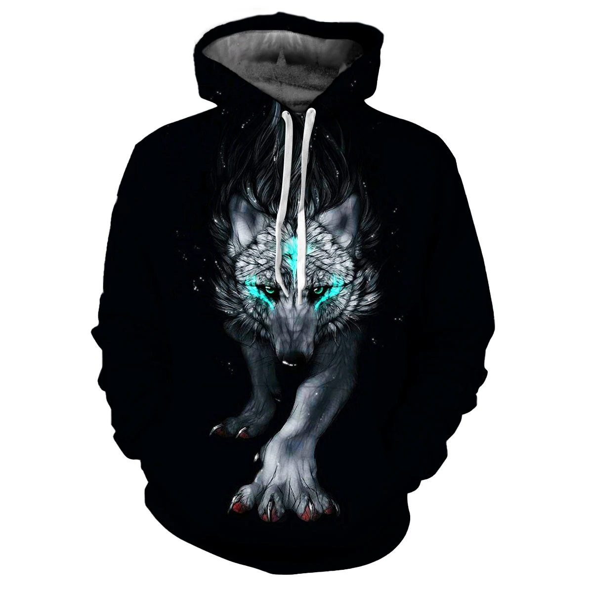 

New hot animal 3D printed sweatshirt painted Wolf dog men's and women's hoodie design Harajuku jumper Autumn and winter hoodie