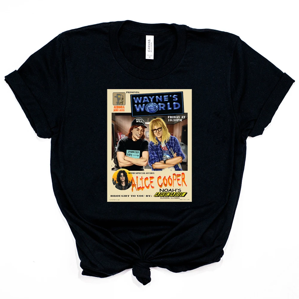 

Wayne's World Garth Algar Aerosmith Halloween T-shirt Party Time with Wayne and Garth Shirt Funny Graphic Tee Unisex Hipster Top